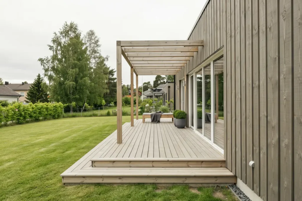 altan och pergola f rdigst llda vid villa i sickla
